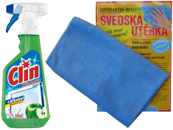 Vyzkoušená Švédská utěrka stylový čistič oken Clin Apple